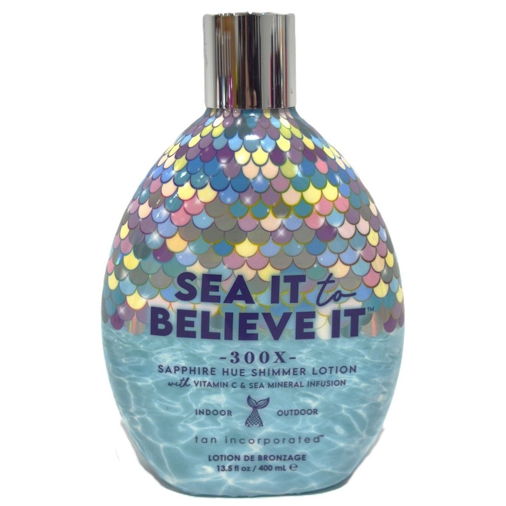 Tan Incorporated Sea It To Believe It 300X Sapphire Hue Shimmer Lotion 13.5oz